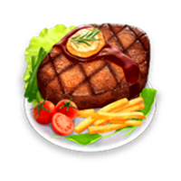 สัญลักษณ์ สเต๊ก- รีวิวเกมสล็อตทำเงิน Diner Delights