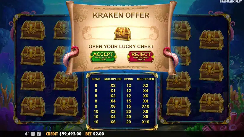 ฟีเจอร์ Free Spins รีวิวเกมสล็อต ไอหมึกยักษ์ 2